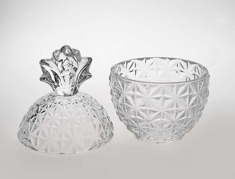 Mathew O Rustic Pineapple Embossed Glass Candy Jar, 5.5x3.5in & 6x4in, Ideal for Candy, Biscuits, Sugar, Home Decoration, Weddings & Events - Image 3